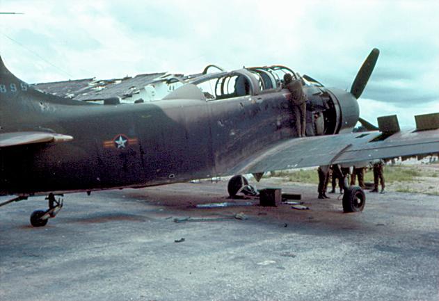 Kontum Damaged Skyraider 